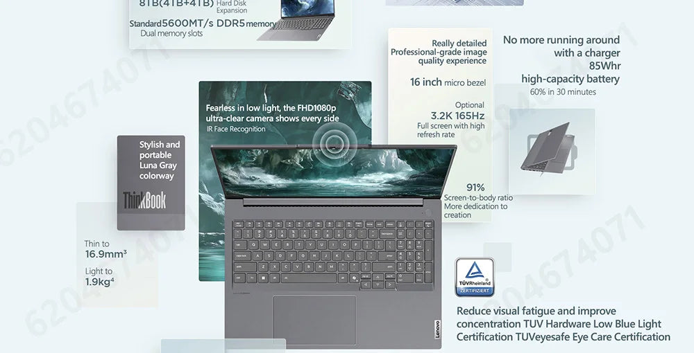 Lenovo Thinkbook 16+ 2025 U5 225H 32G DDR5 1TB SSD 16inch 3.2K 165Hz