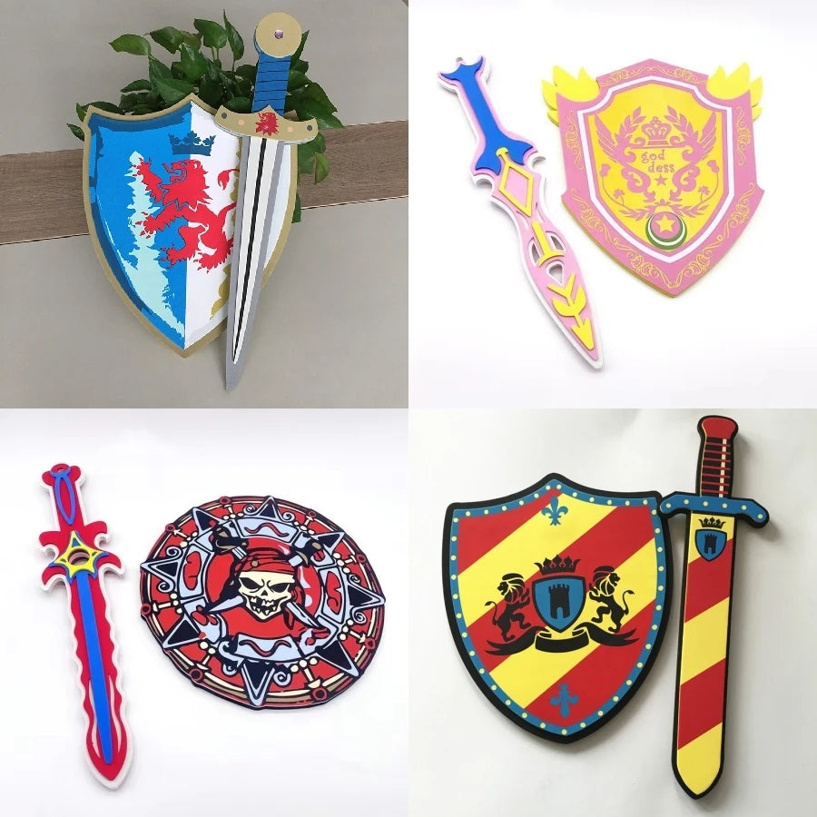 Anime Pirate Series Cosplay Foam Swords and Shields Playset, Medieval Combat Ninja Warrior Weapons Costume Role Play Accessories