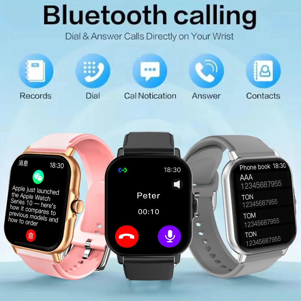 LAXASFIT 2025 Smart Watch Bluetooth Talk Play Music Smart Watch Fitness Clock Digital Sports Watch Men Women For IOS Android