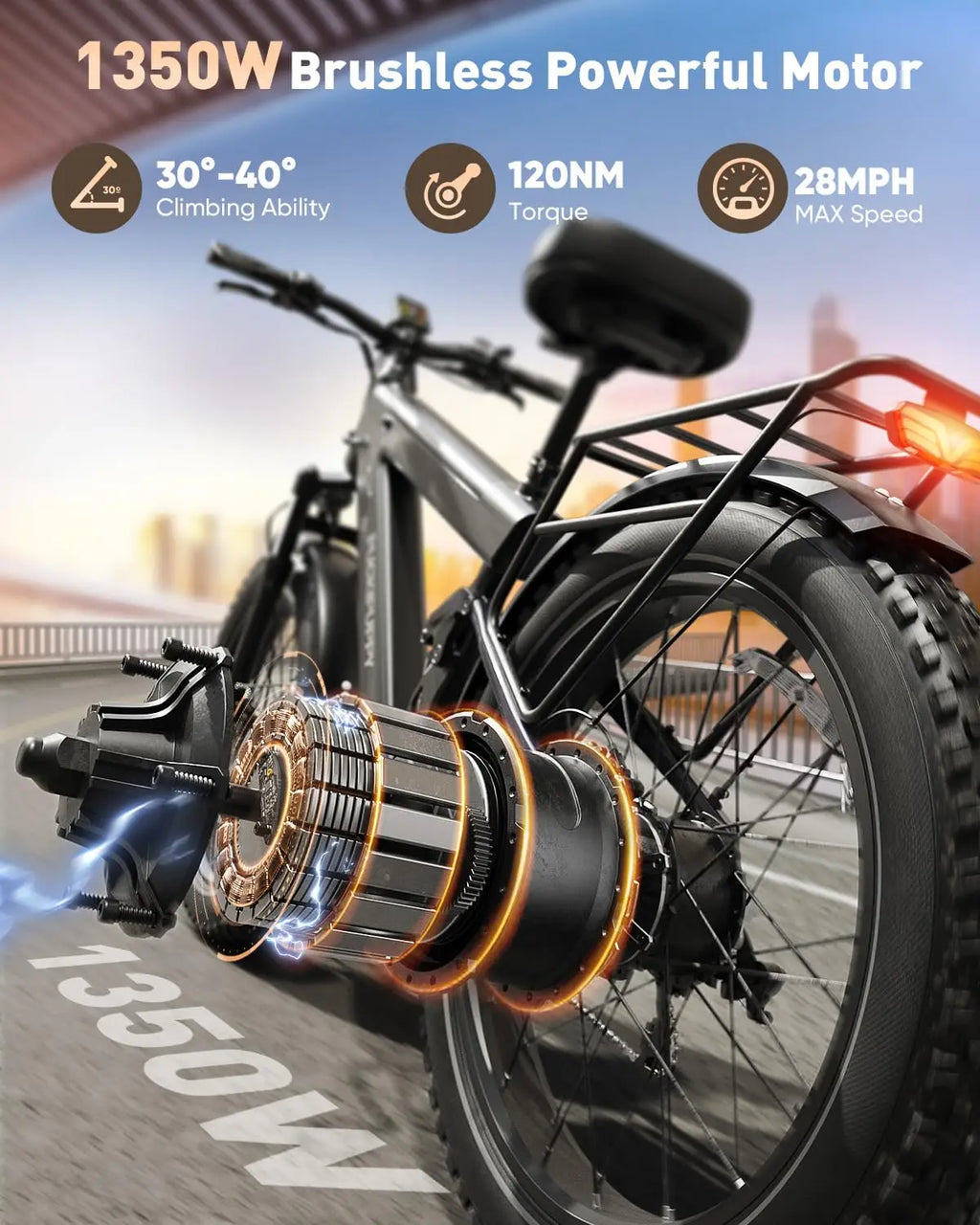 PUCKIPUPPY Bulldog Dual Battery E-bike 1350W 48V 30AH With Luxury Accessory Pack And Extra 15Ah Battery Electric Mountain Bike