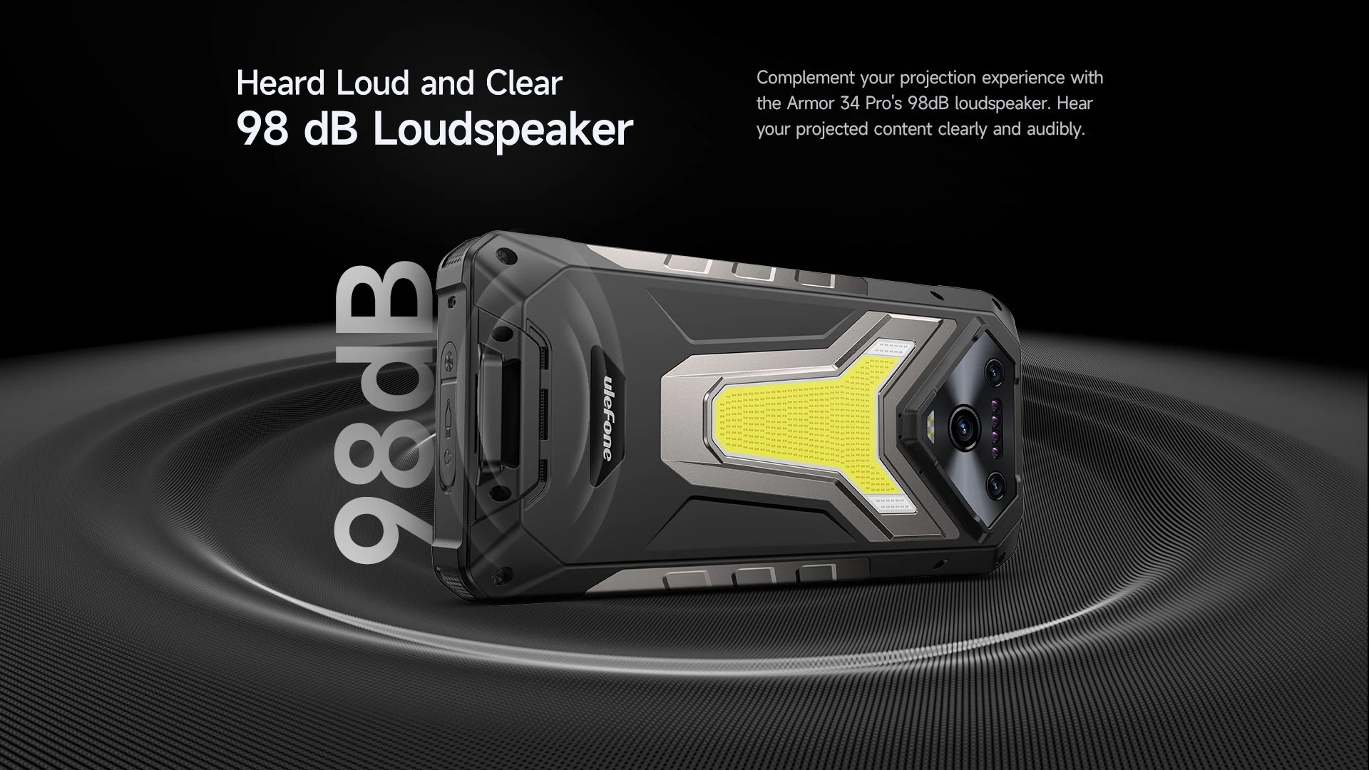 Ulefone Armor 34 Pro Plus 5G AI Rugged Phone  6.95" 25500mAh 32GB+512GB Built-in Projector 120Hz NFC Dimensity 7400X Smartphone