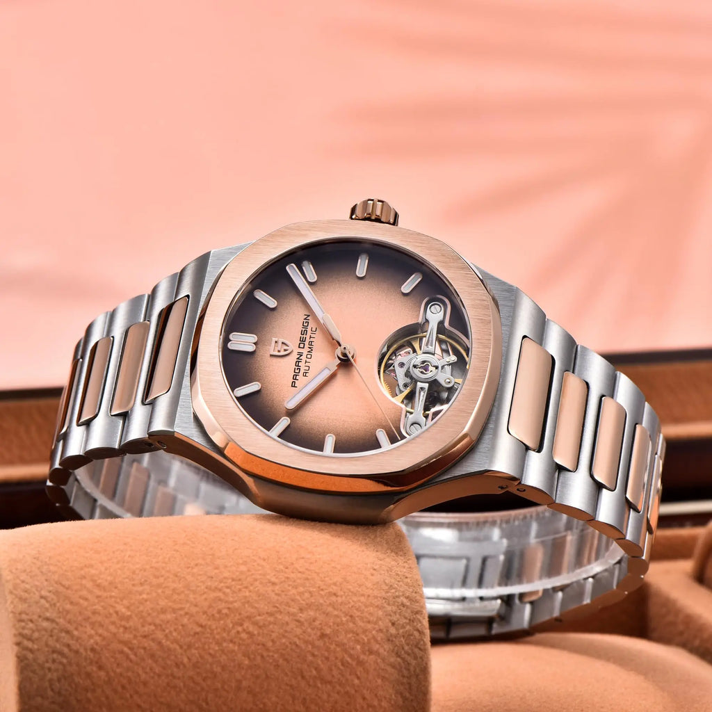 PAGANI DESIGN PD-YS025 New Automatic Men's Watch Full Stainless Steel Mechanical Wrist Watch for Men, Sapphire Dial Glass