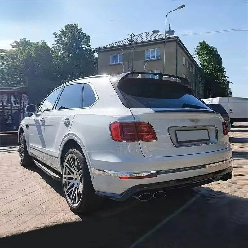 2016-2018 Carbon Fiber forBentley Bentayga V8 Upgrade W12 Style Body Kit Front Lip Rear Lip Spoiler Side Exhaust Pipe Kit