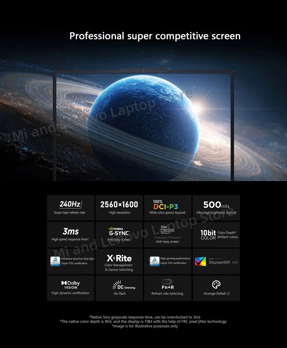 Lenovo LEGION R7000P 2025 R9 8945HX RTX5060/RTX5070 8G 16/32G+1TB 16inch 2.5K 240Hz Screen