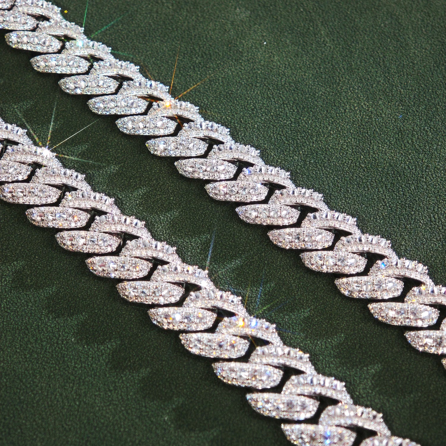 Provence Unique Cuban Necklace Reverse tessellation Moissanite 925 Silver for Men 15mm Streetwear jewelry Cuban chain Gifts