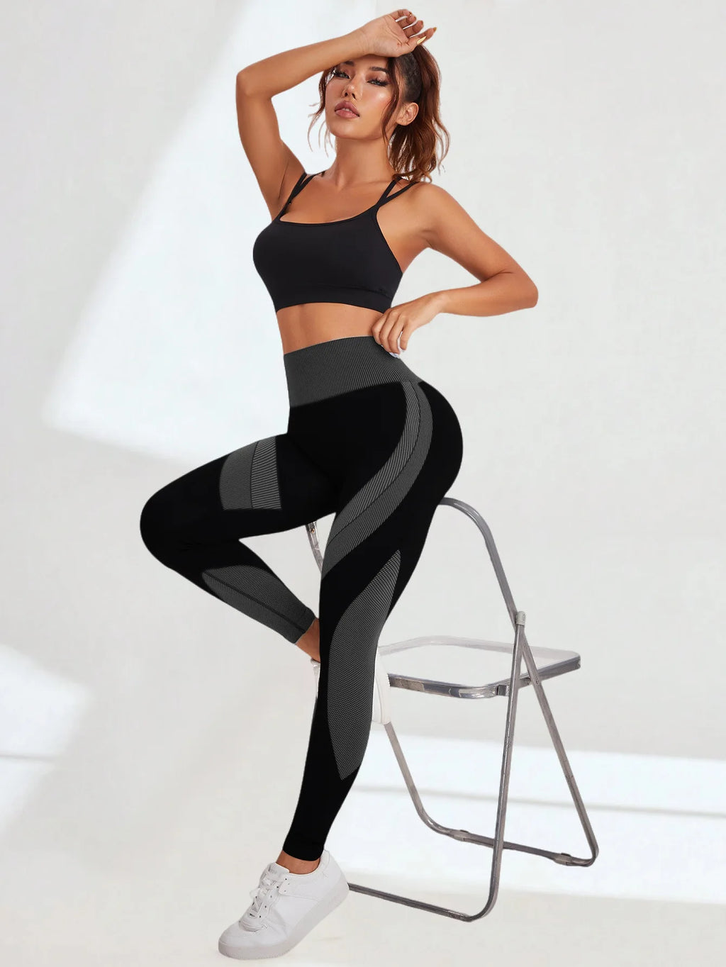 Women's Seamless Yoga Leggings Tummy Control High Waist Soft Stretchy Breathable Scrunch Butt Lifting Gym Workout Pants