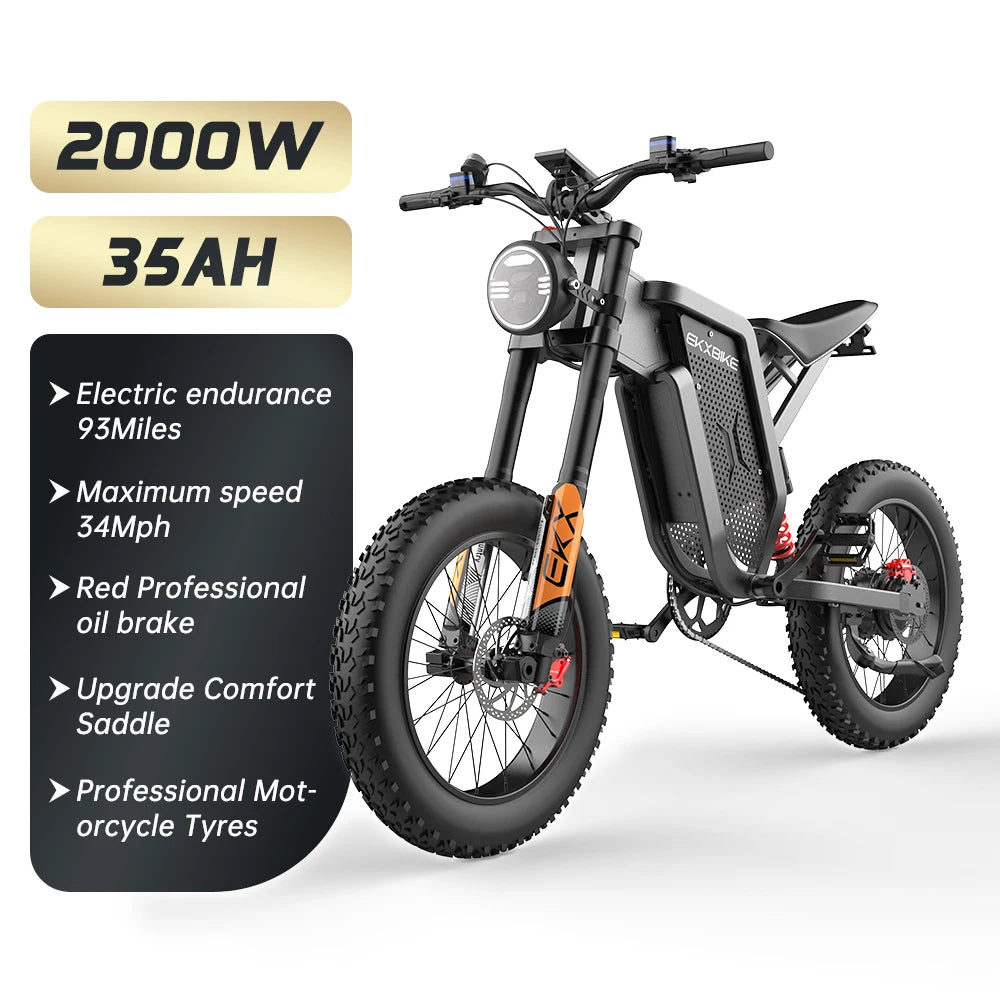 SLDBK X21 Electric Bike 2000W 48V35AH Electric Dirt Bike Battery Snow Electric Motorcycles Off Road E-bike Tyre Mountain Ebike