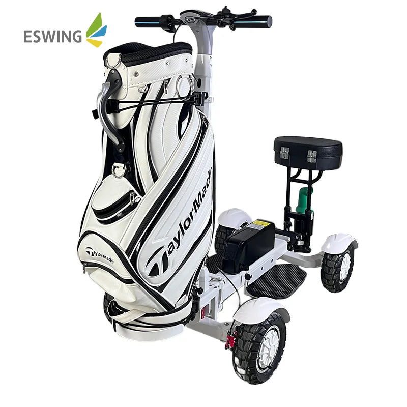 2025 Popular Professional Golf Caddy 2400w Single 4 Wheels Folding Electric Scooter Golf Cart