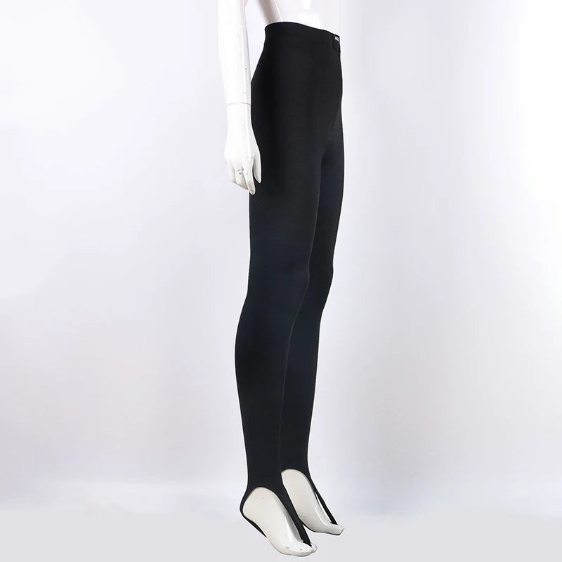 Korean Fashion Winter Black High Waisted Skinny Y2K Women Pants Sexy Glitter Casual Club 2025 Leggings Pants Long