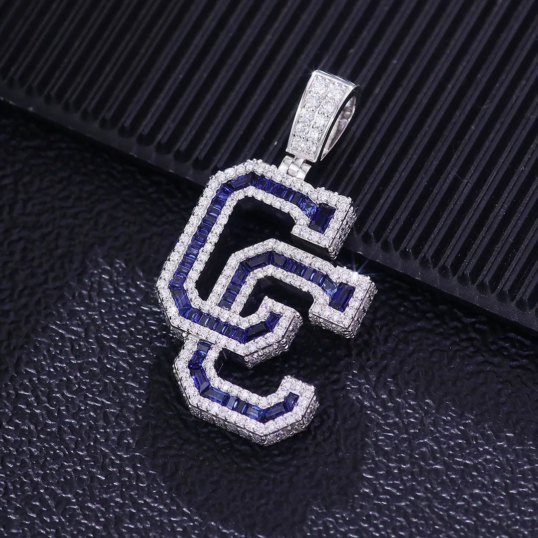 Provence Moissanite Hip Hop Pendant for Men Double C Letter Custom Jewelry 10K Gold Rapper Pendant Miami Rock Pendant for Women