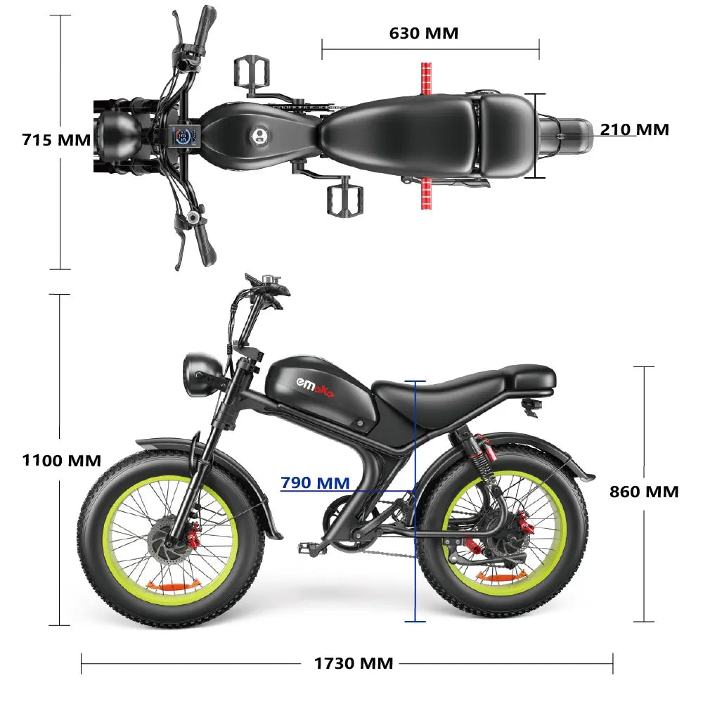 emoko C93 E-Bike 2000W Dual Motor 48V23Ah Battery Mountain off-road Fat Tire Electric Bike Dual Hydraulic Brake Electric Bicycle