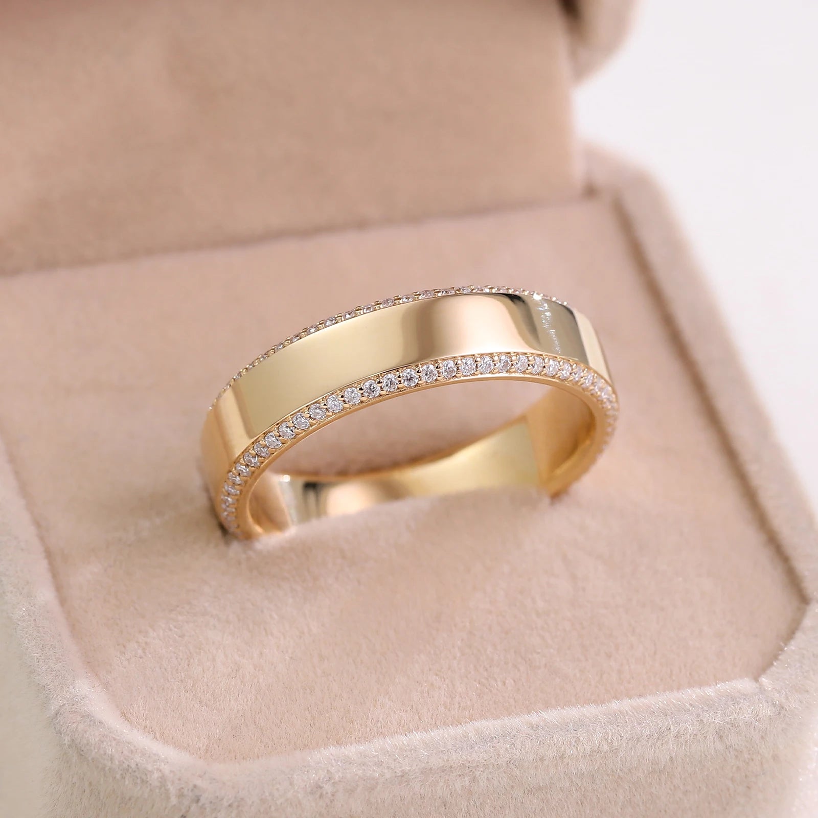 Provence Luxury Wedding Ring for Men 18kGold DEF/VS Lab Diamonds full band Eternity Ring cocktail ring Personalized Custom