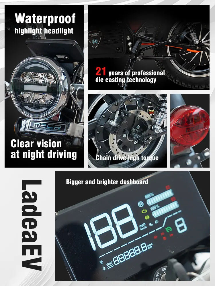 18inch Tire 2500W New Model Customized Racing Adult Electric Motorcycle 70km/h Speed Low Price Wholesale 72v Electric Motorbike