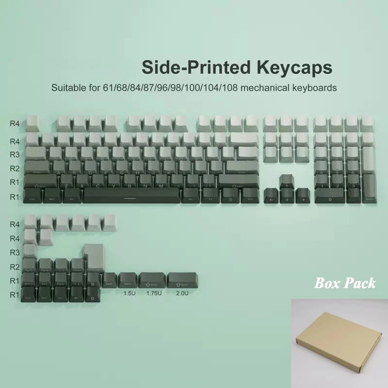 2025 New Original Daylight Cherry Keycaps PBT Translucent Gradient Color Side Engraving Personalized for MX Mechanical Keyboards