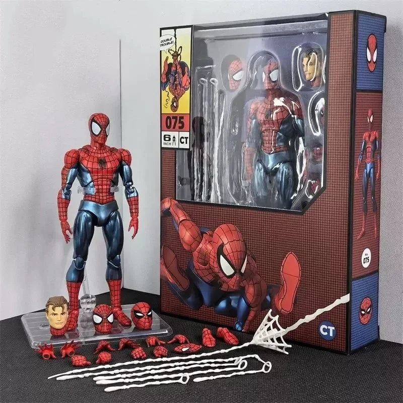 Ct Toys Spiderman Figure Mafex 075 The Anazing Spider-Man Comic Ver Mafex 185 Anime Action Figure  Model Doll Customized Toys