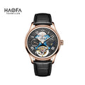Haofa Automatic Flying Tourbillon Movement Watch Man Luxury Sapphire Skeleton Moon Phase Complete Calendar Watches For Men 8003
