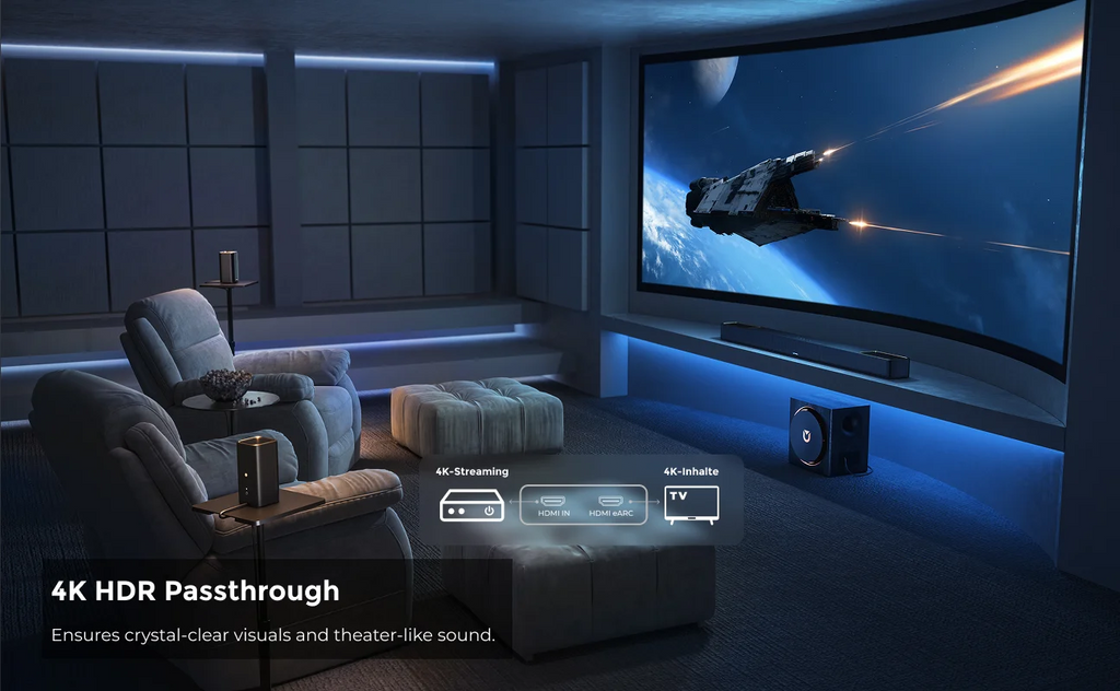 ULTIMEA 980W 7.1.4 Soundbar with Dolby Atmos&APP Control, 10" Wireless Subwoofer Surround Sound System TV Home Bluetooth Speaker