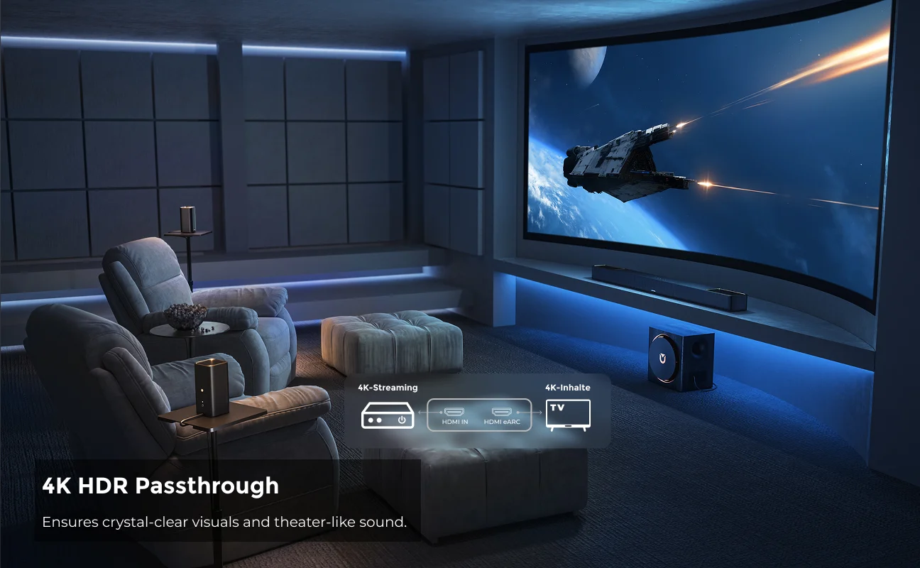ULTIMEA 980W 7.1.4 Soundbar with Dolby Atmos&APP Control, 10" Wireless Subwoofer Surround Sound System TV Home Bluetooth Speaker
