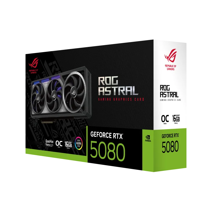 2025 New Release ROG Astral GeForce RTX 5080 16GB OC GDDR7 Gaming Graphics Card GPU AI Computing Video Cards for Gaming PC