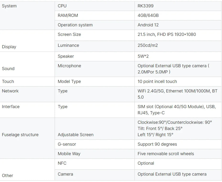2024 Popular Portable Tv With Battery Fitness Game Video Android 21.5 Inch Stand By Me Smart Tv  Bluetooth Reomte Option