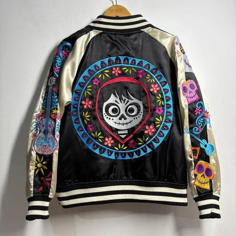 Premium Sukajan Hamahiga Full Embroidery Patchwork Jacket Outerwear Color Block Youth Trend Standard Fit Long Sleeve Zipper C...