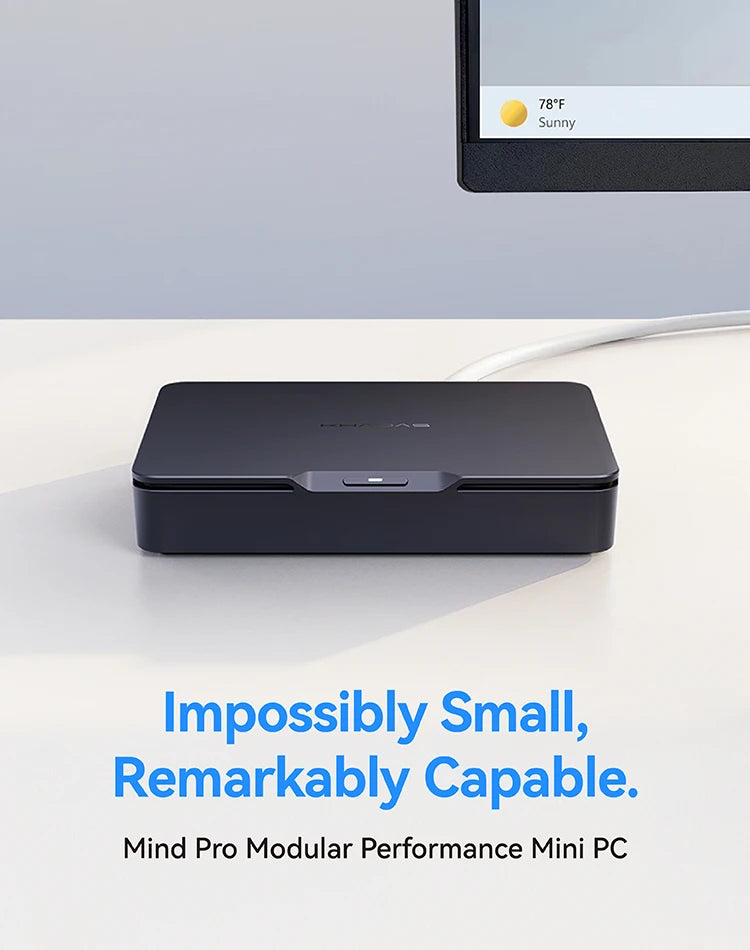 Khadas Mind Pro, AI Mini PC 180 TOPS, Intel Ultra X7 358H, Arc B390, 64GB+2TB, 7.98Wh Battery, Wi-Fi 7, BT 6.0, for Gaming/Offic