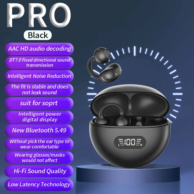 New Sport Earclip Wireless Headphone Bluetooth Earphone audífonos bluetooth inalámbrico Gaming LED Display Game and Music Mode