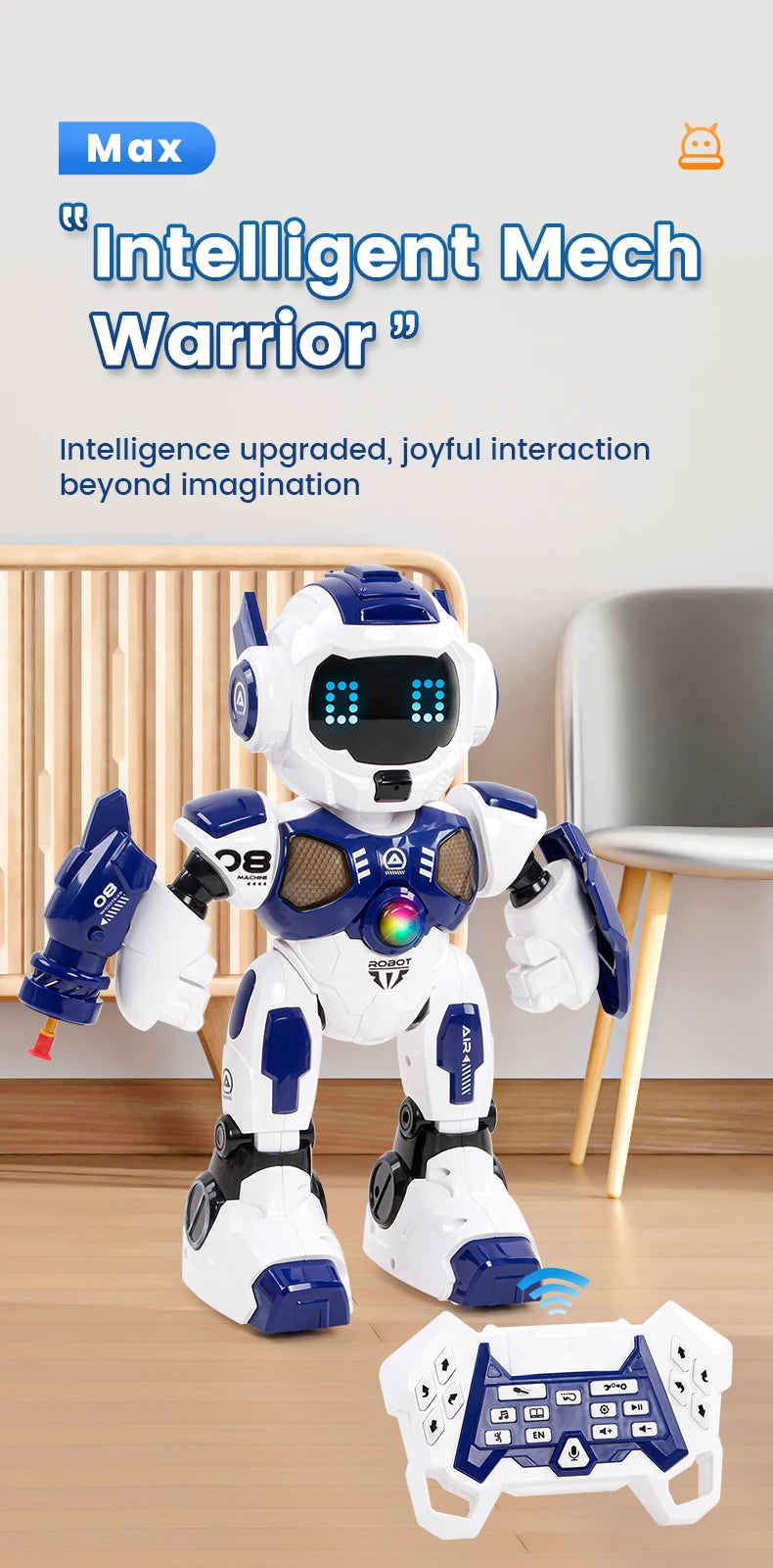 JHD For 2025 New JJRC R35 RC Robot Intelligent Programming Induction Interactive Remote Control Robot Electric Robot Model