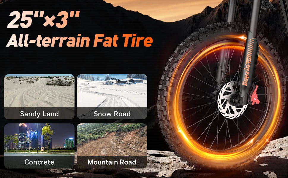 Electric Dirt Bike for Adults 45MPH 25" Fat Tire 3000W Electric-Motorcycle 60V 35AH Dual Hydraulic Brakes Full Suspension