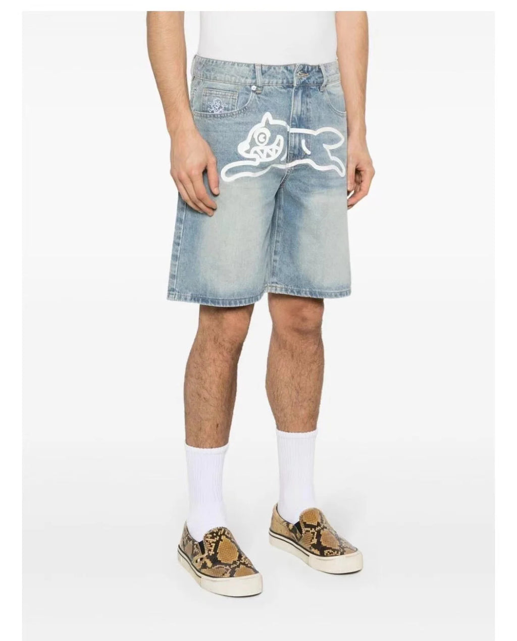 Top Quality Classic Printed Mens Casual Jeans Shorts Zipper Loose Fit Capri Men Denim Shorts Pants