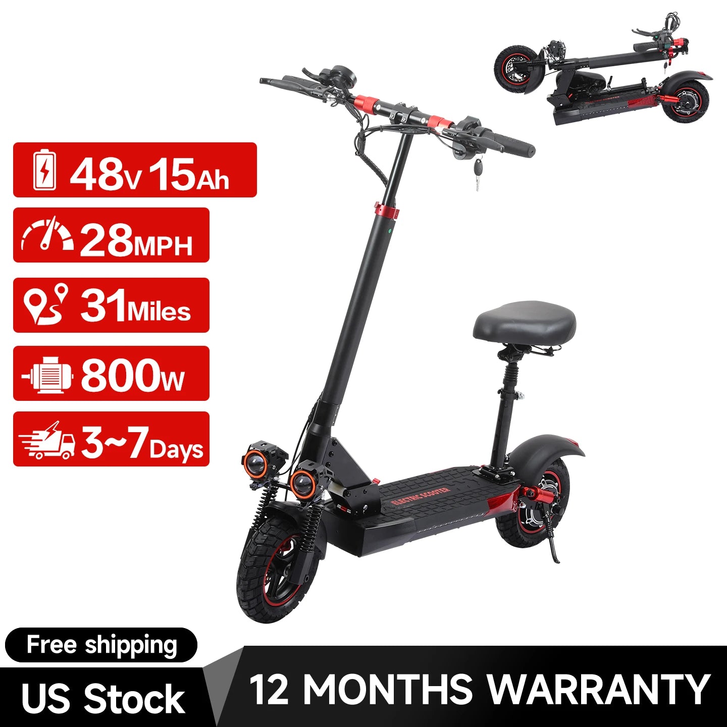 Freeboy J01 Adult Electric Skateboard 800W 48V Foldable Battery Powered Scooter with 10 Inch Tire for Transportation