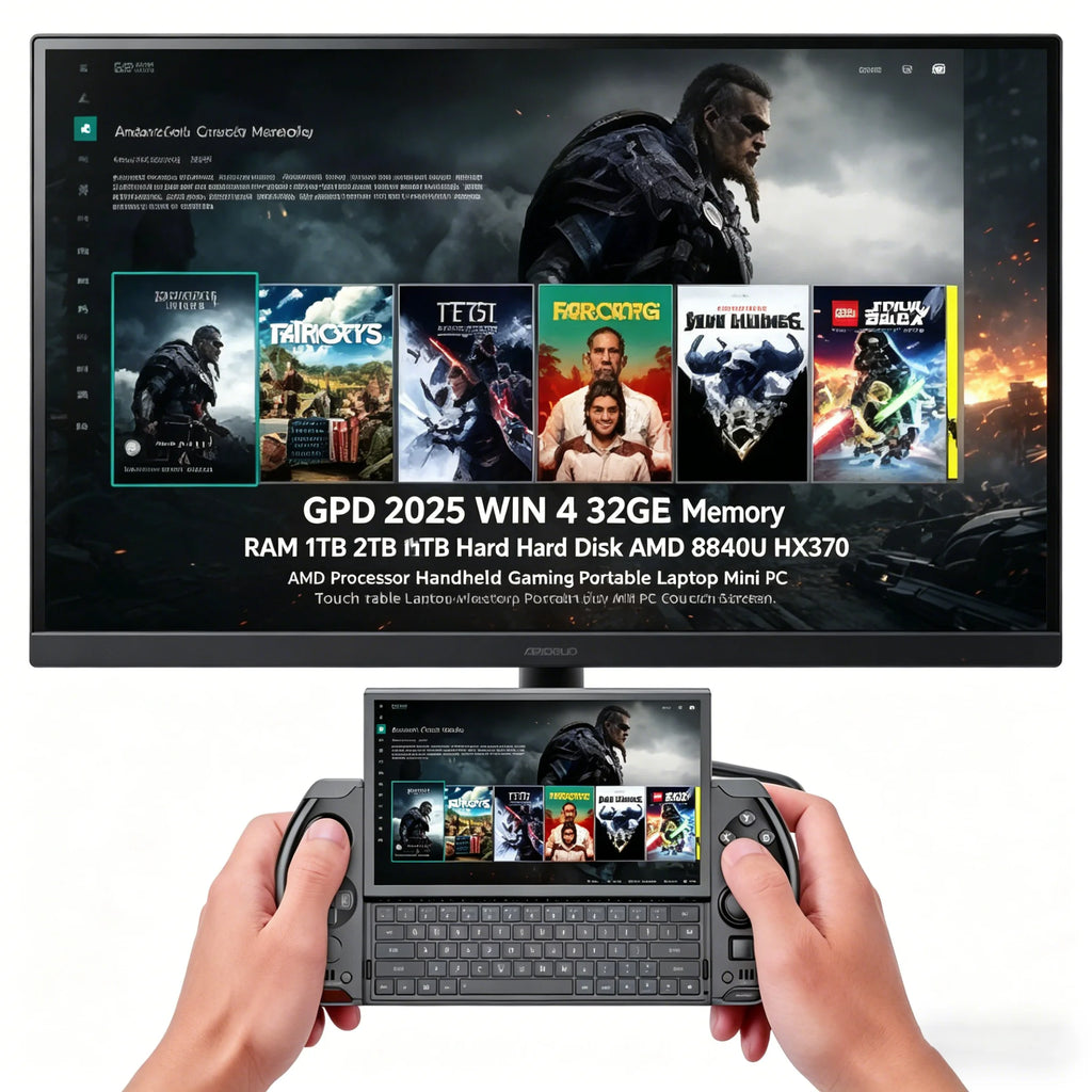 GPD 2025 WIN 4 32GB Memory RAM 1TB 2TB Hard Disk AMD 8840U HX370 Processor Handheld Gaming Portable Laptop Mini PC Touch Screen