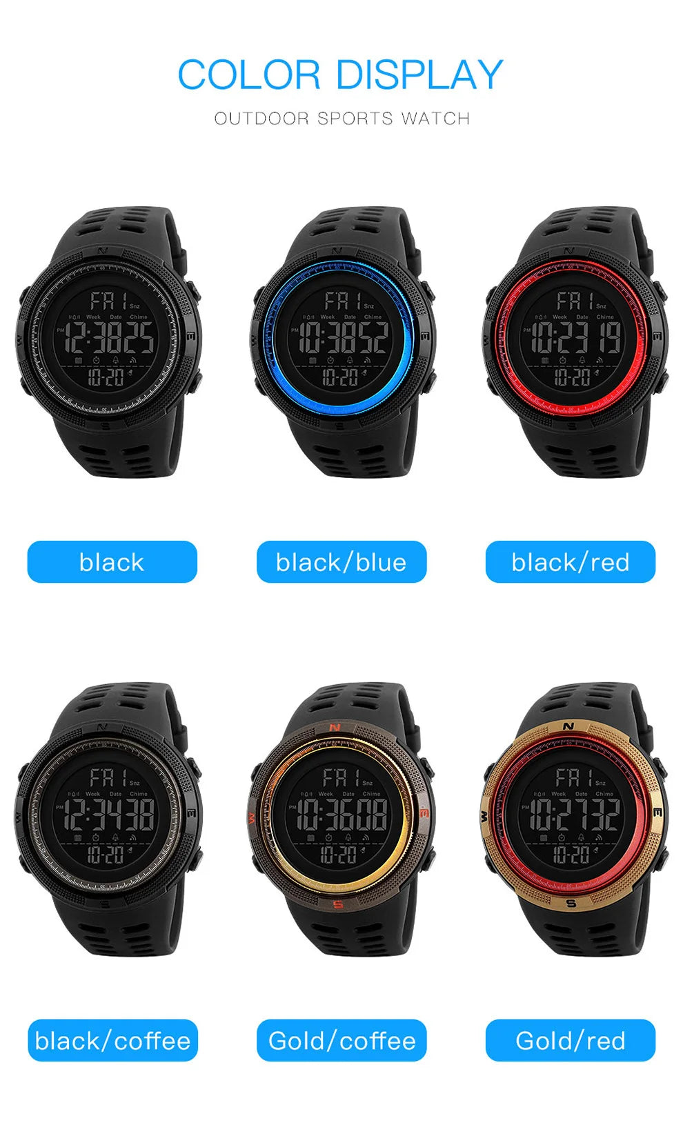 SKMEI 1251 Digital Watch for Men Waterproof Sports Electronic Countdown Mens Wristwatches Military Date Clock 1560 reloj hombre