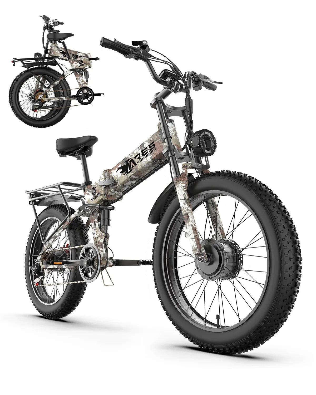 2000W Electric Bike 24" Fat Tire E-bike 32MPH 52V 25Ah Ebike for Adults