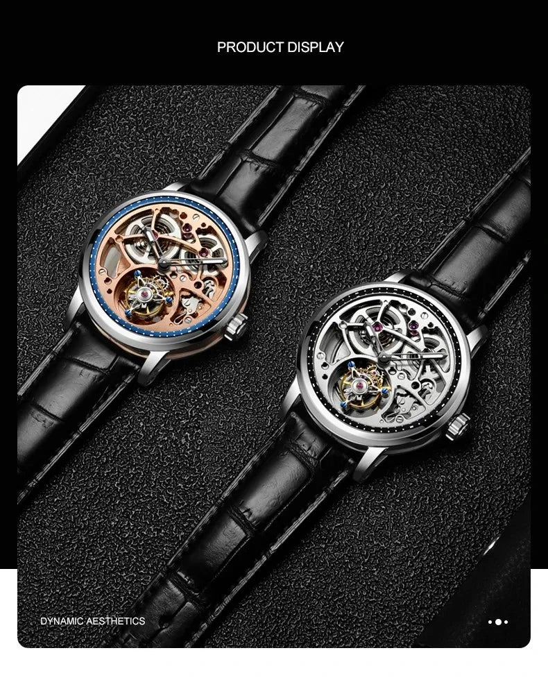 Haofa Skeleton Automatic Tourbillon Movement Men Watches 1931 Sapphire Tourbillon Mechanical Business Luxury Man Watch Hollow
