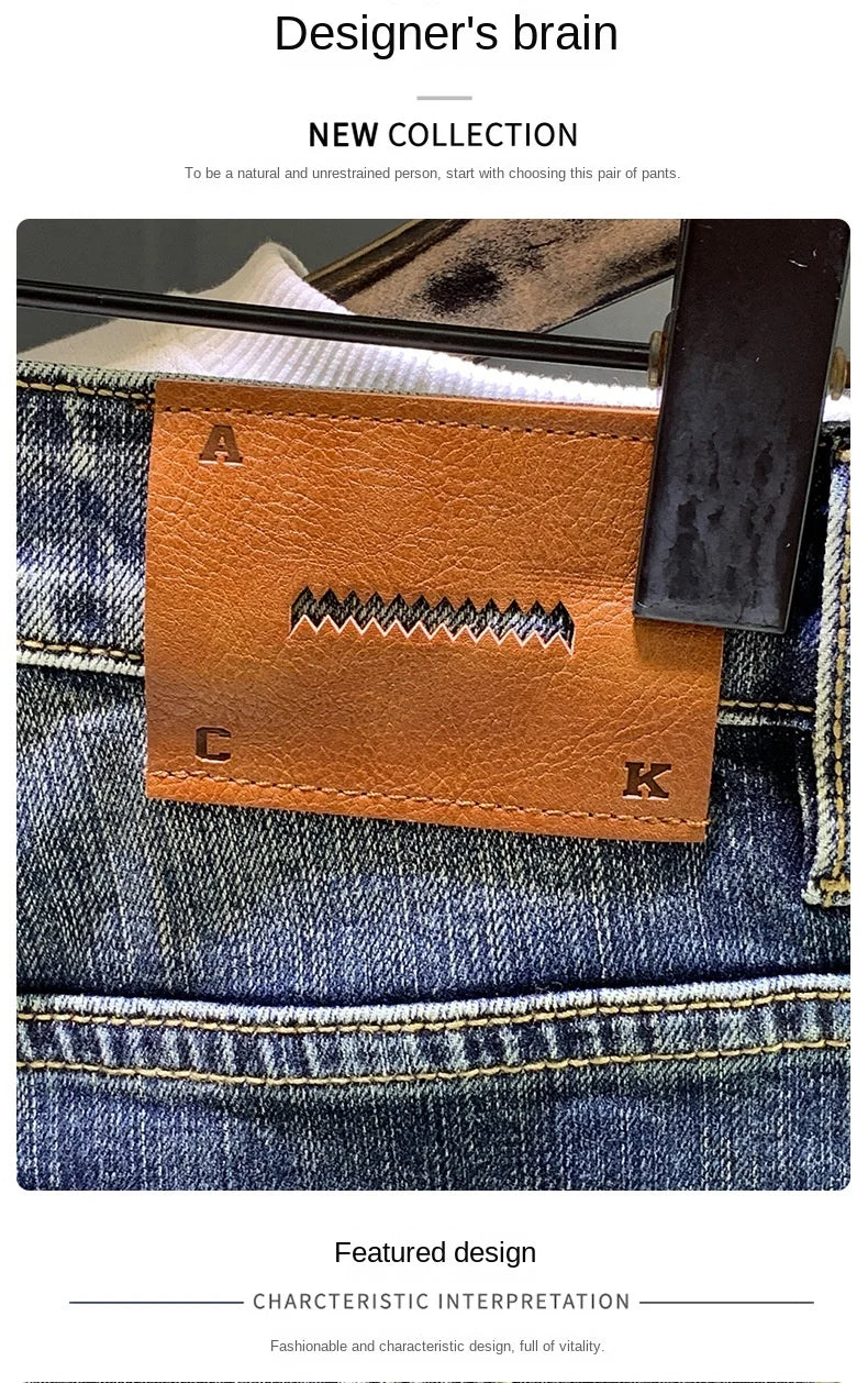 Spring and Autumn Retro Blue Japanese Street Harem Jeans Men's Loose plus Size Wide Legs Daddy Pants Trendy All-Matching Casual