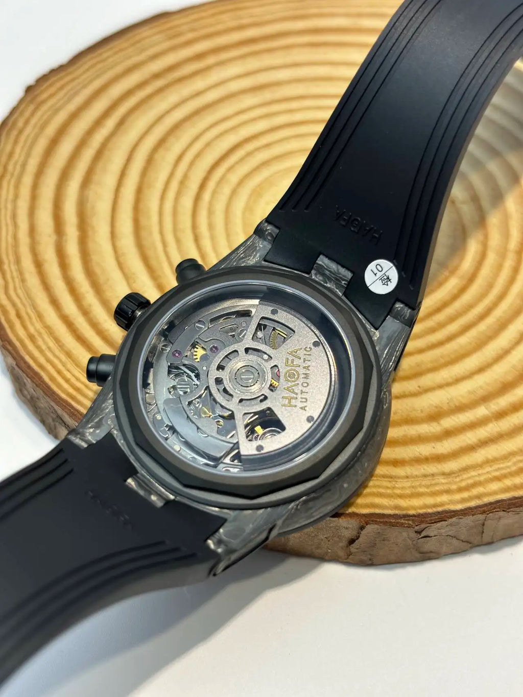 Haofa Carbon Fiber Chronograph Watch Automatic Mechanical Watches for Men Sapphire Waterproof Watch Cool Multi-function 2366