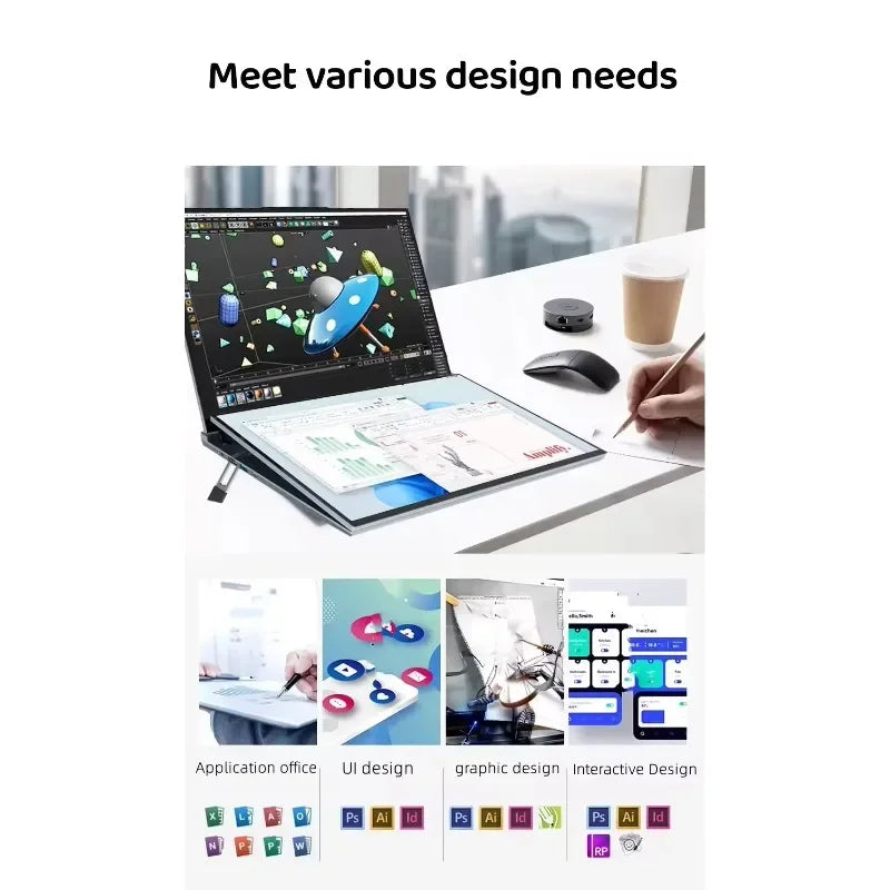 Gaming Laptops Core I7 DDR4 Factory Price Notebook PC Intel N95 16"+16" 16GB RAM Dual Touch Screen Laptop Computer New Arrival