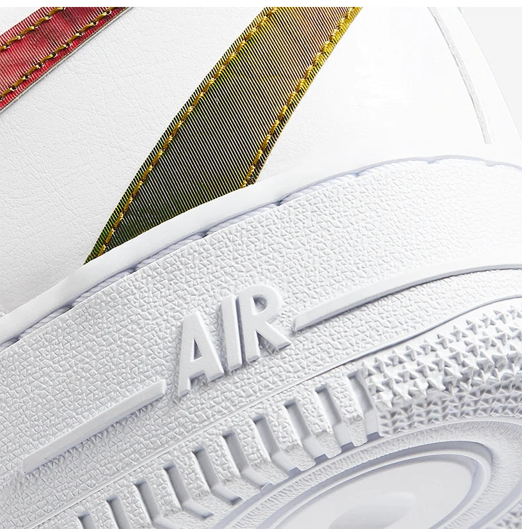 Nike genuine AF1 Air Force One colorful laser inverted hook men's sports board shoes CK7214-101