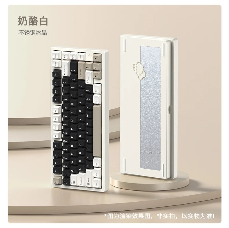 In Stock RAINY75 Mechanical Keyboard Hot-swap Aluminium Alloy Tri Mode RGB GASKET Gaming Keyboards Laptop Accessories custmgifts
