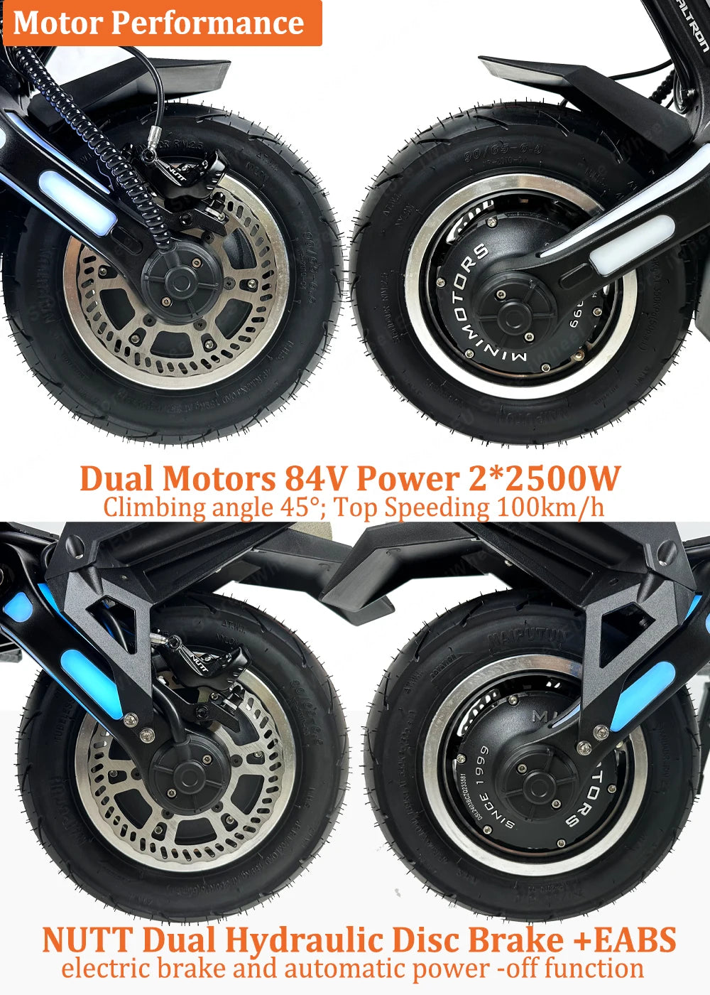 Dualtron New Storm Limited 84V 45Ah Scooter Dual Motor 2500W*2 New EY4 Display 12inch MINIMOTOR Dualtron NEW STORM LTD Scooter