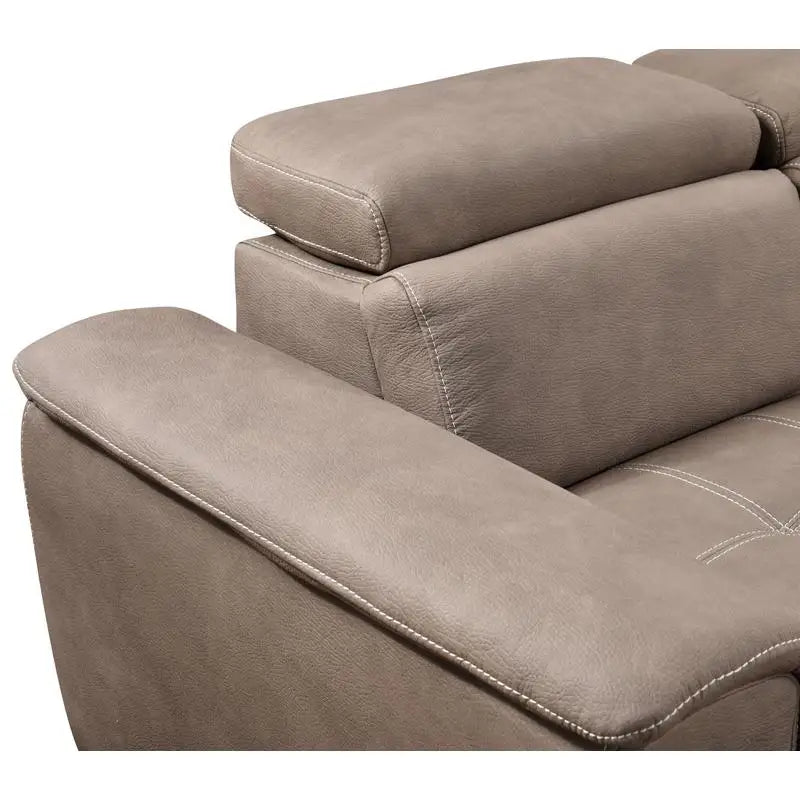 U-Shaped 128" Reversible Sectional Sofa Set with Ottoman, 7-Seater Modular Couch with Storage, Adjustable Headrest, Brown