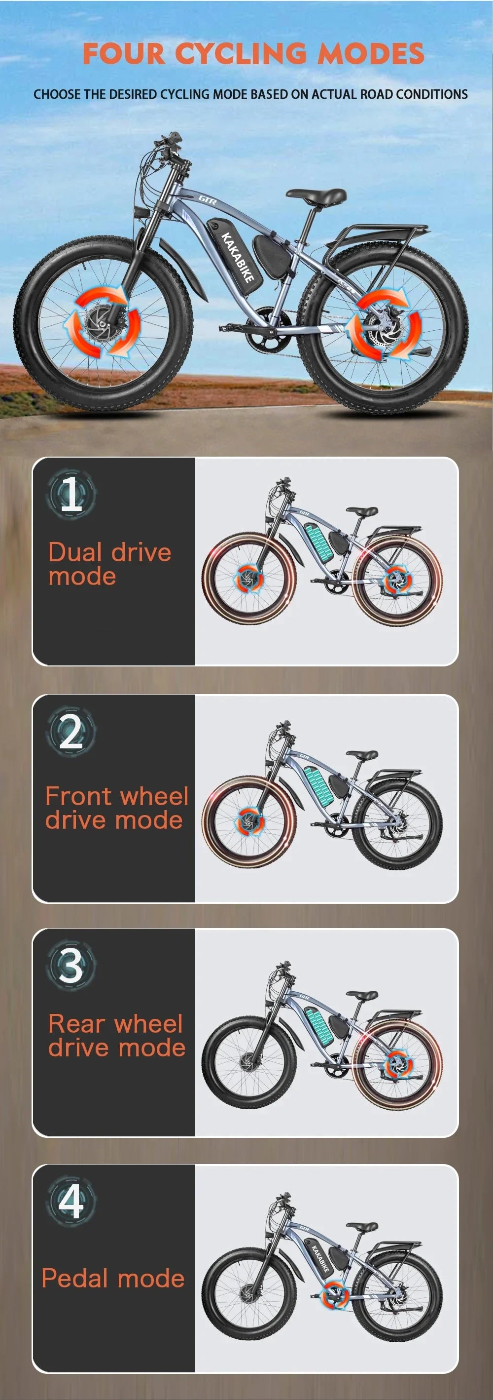 2000W Dual motor Electric Bike 21AH Lithium battery 26*4.0 fat tire urban commuter Electric bicycle 50KM/H Adult Mountain E-Bike