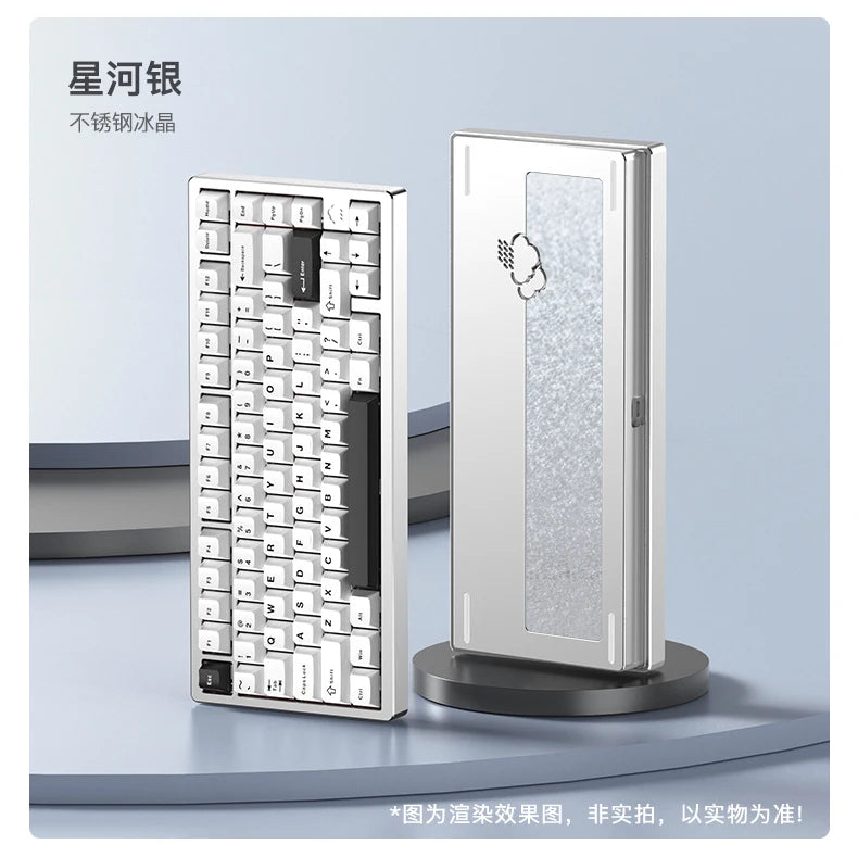 In Stock RAINY75 Mechanical Keyboard Hot-swap Aluminium Alloy Tri Mode RGB GASKET Gaming Keyboards Laptop Accessories custmgifts