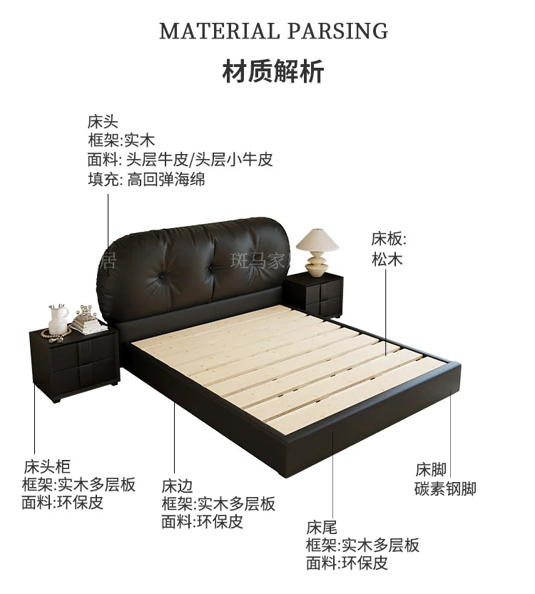 Tall Headboard Double Bed Frame Modern European Style Full Queen Size Bed Frame Bedroom Nightstands Cama De Casal Home Furniture