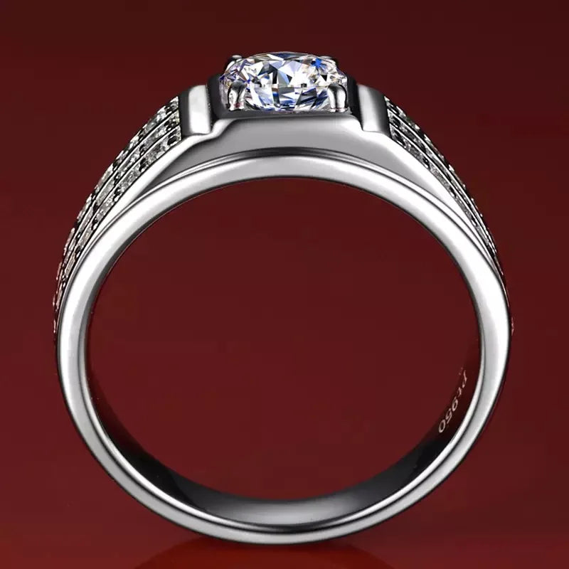 Platinum 950 Diamond 1ct CVD HPHT DEF Color VS-VVS Lab Grown Diamond Engagement Wedding Men Rings Annivery Gift With IGI