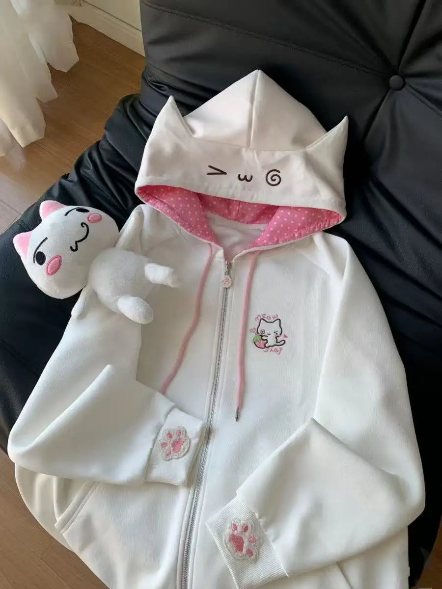 American Vintage Japanese Jacket Hooded Women 2026 Cotton Coats Outwear Design Subculture Gothic Sweatshirts Harajuku
