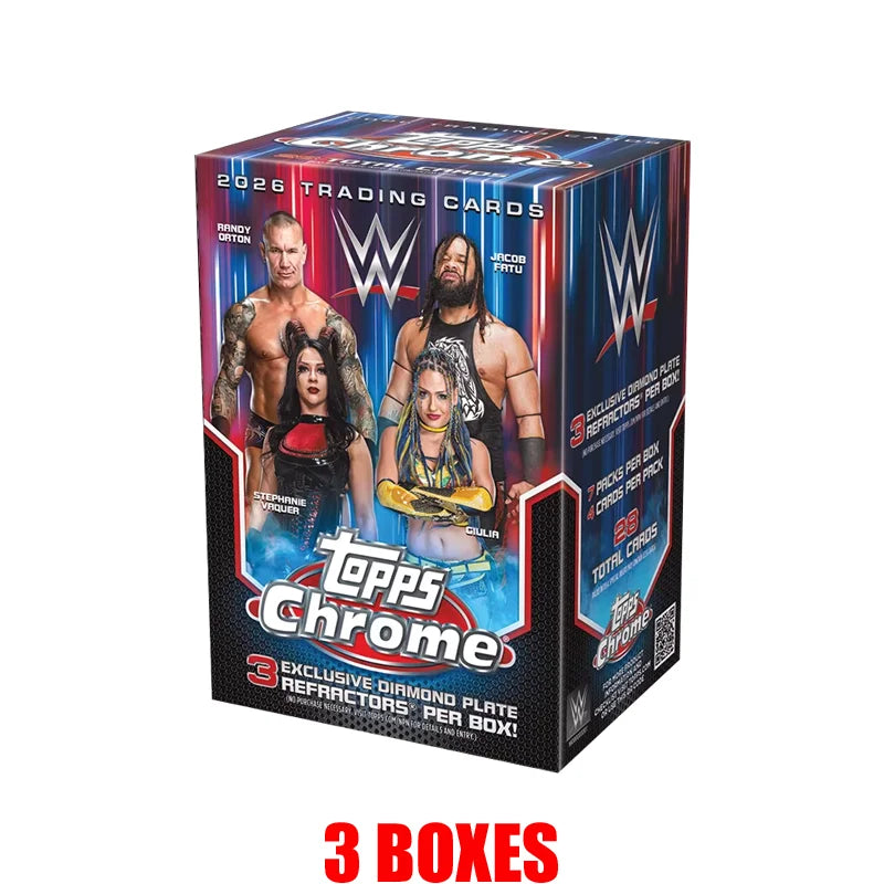 2026 Topps Chrome WWE Card Mega Mystery Box Genuine Trading Cards Game Toys Holiday Birthday Gifts for Boys Girls