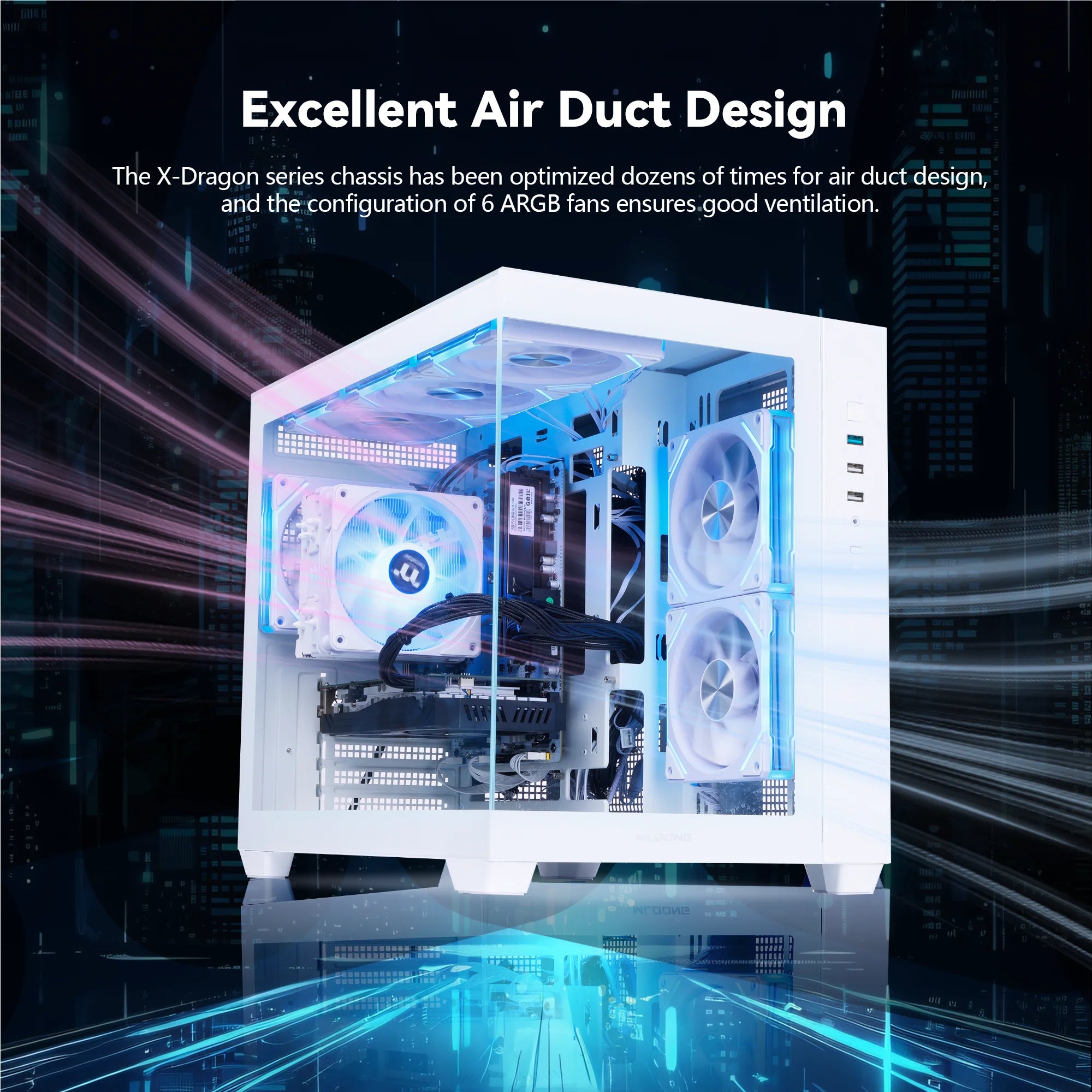 Mloong Gaming PC Desktops AMD Ryzen5 5500, Radeon RX 6500XT 4GB, 1TB SSD, 16GB RAM, 650W, Win11, WiFi, Black