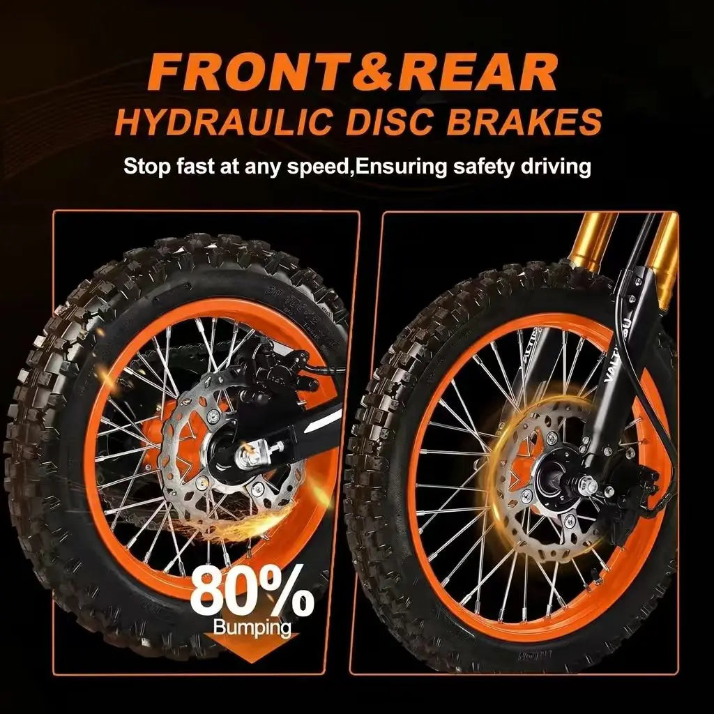 New Fashion2000W 48V 21AH 60km/h Mountain E Motorcycle Aluminum Alloy Dirt Bike 14"/12" Fat Tire Off-road Motorcycles New Energy